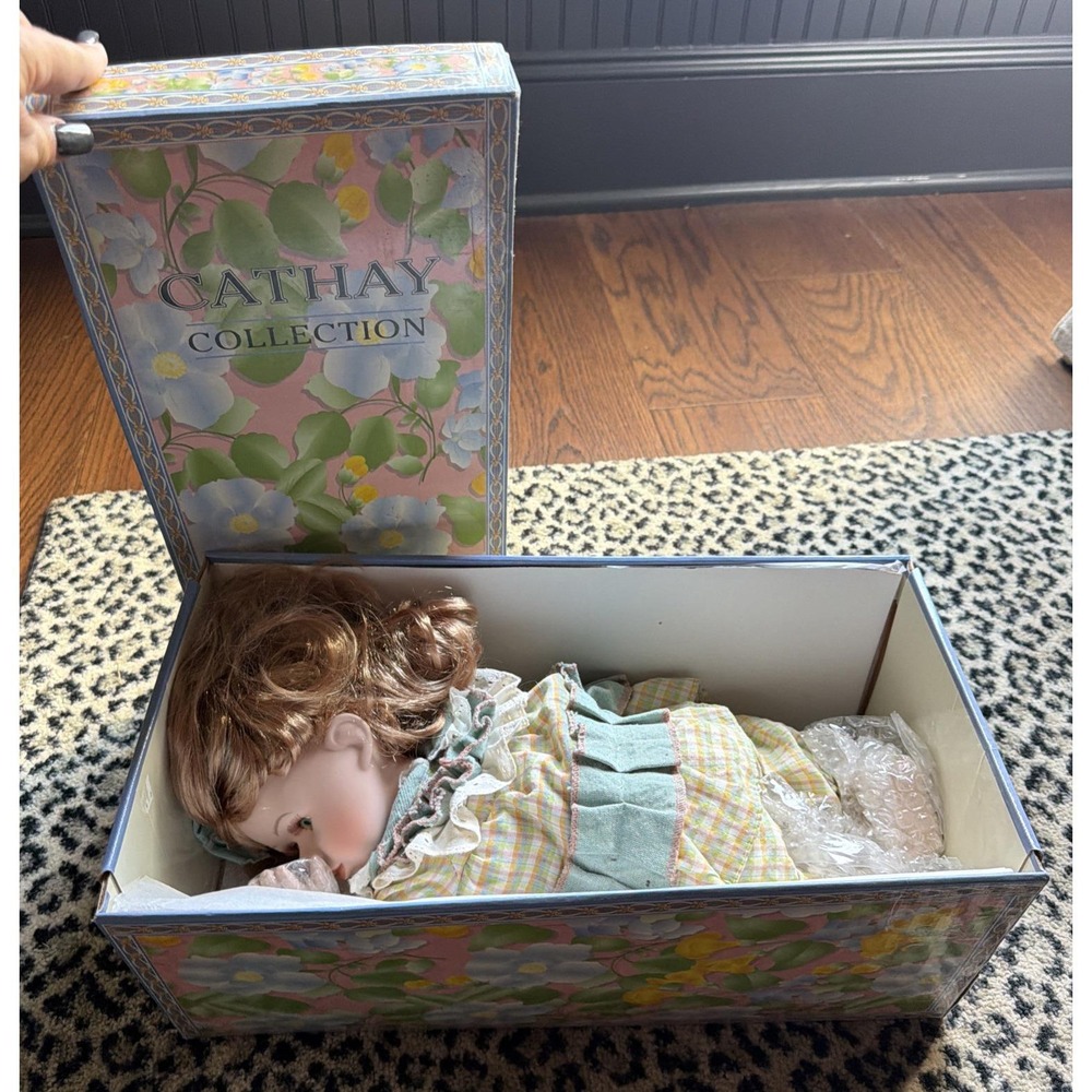 cathay collection porcelain doll 1-5000, Baby Girl Lying Down, New In Box